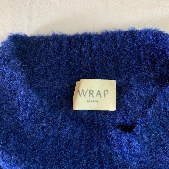 WRAP London Blue Cotton Alpaca Sweater Size US 8/10 - Picture 6 of 10